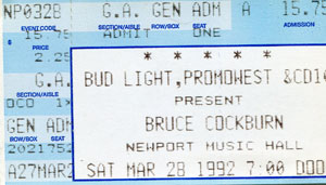 Ticket stub from this date.