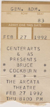 Ticket stub from this date.