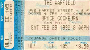 Ticket stub from this date.