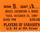 Ticket stub from this date.