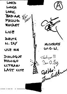 Scan of setlist from this date