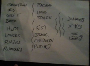 K�ln setlist