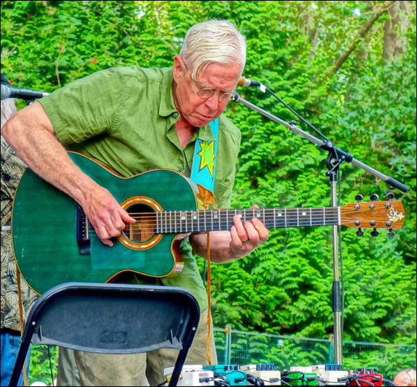 Bruce Cockburn Vancouver Folk Fest soundcheck - photo Dave McKensie