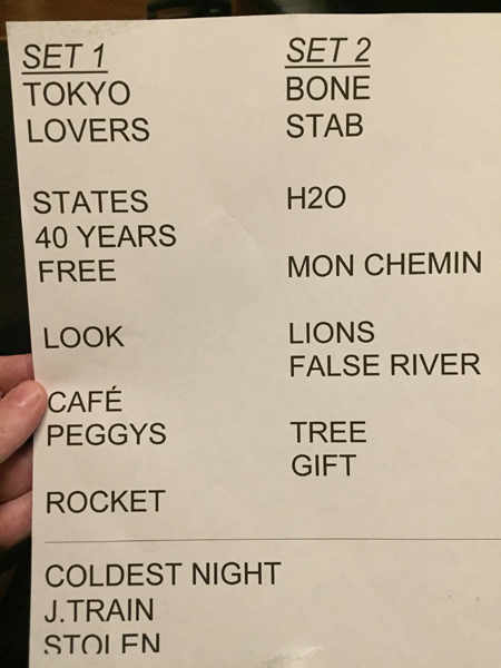 Setlist - Bruce Cockburn & band  - November 17, 2017 -  photo Kirsti Reeve