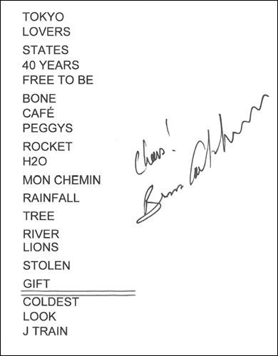 Bruce Cockburn - setlist Fredericton, NB September 15,2017 - Wilfred Langmaid