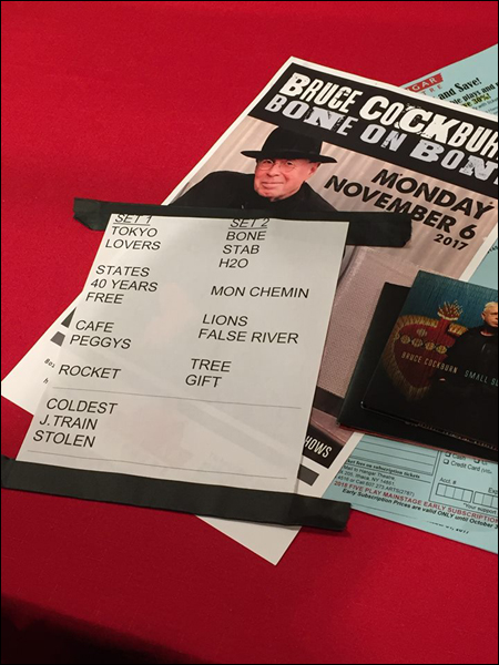 Bruce Cockburn - Ithaca, NY - 6 November 2017 - setlist