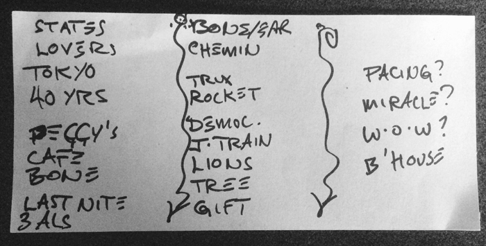 Bruce Cockburn - setlist - Manchester England - 9 November 2018 - photo - Paul Evans