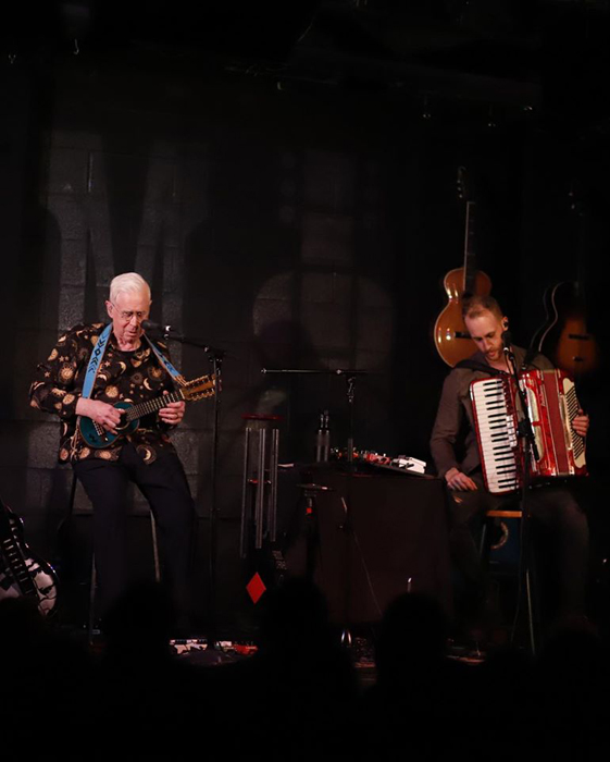 Bruce Cockburn & John Aaron Cockburn - McCabes Guitar Shop - LosAngeles CA  - 20 November 2019 - photo McCabes Guitar Shop