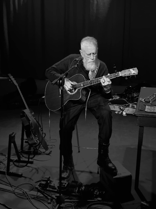 Bruce Cockburn soundcheck 11mar24 Rome Italy photo Keebler