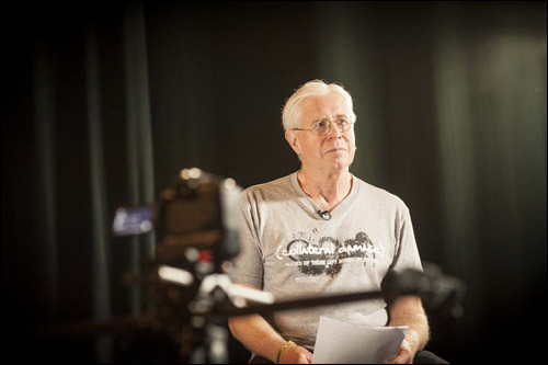 Bruce Cockburn working on a video for the Collateral Damage Project