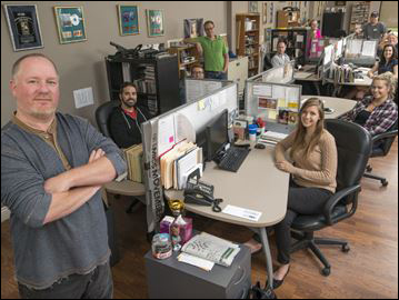 True North Records Headquarters - Geoff Kulawick and staff - Photo by Gary Yokoyama,The Hamilton Spectator