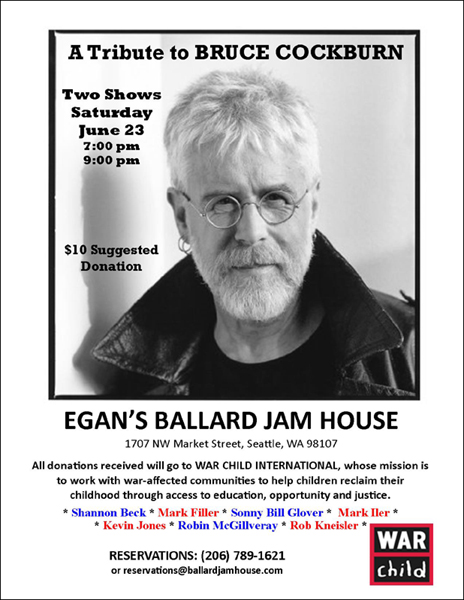 Bruce Cockburn - Tribute Concert poster