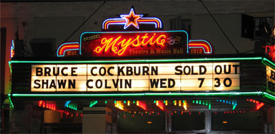 Mystic Theater sign