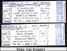 Ticket stub from Somerville Theater show