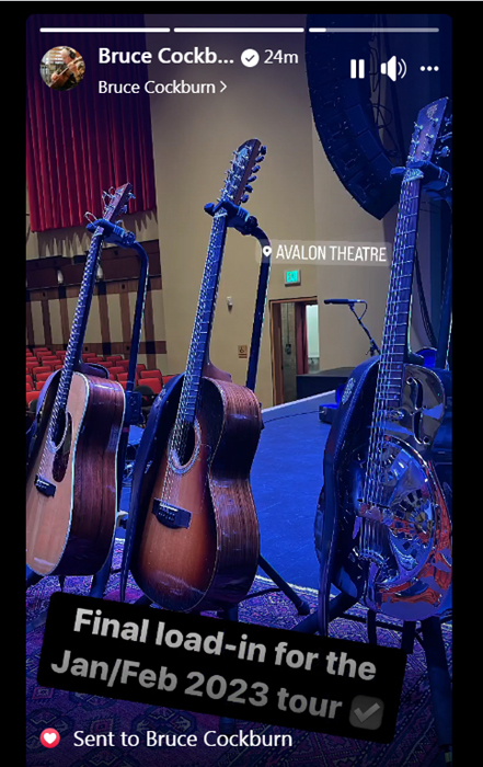 Bruce Cockburn guitars - 19feb23 - Grand Junction